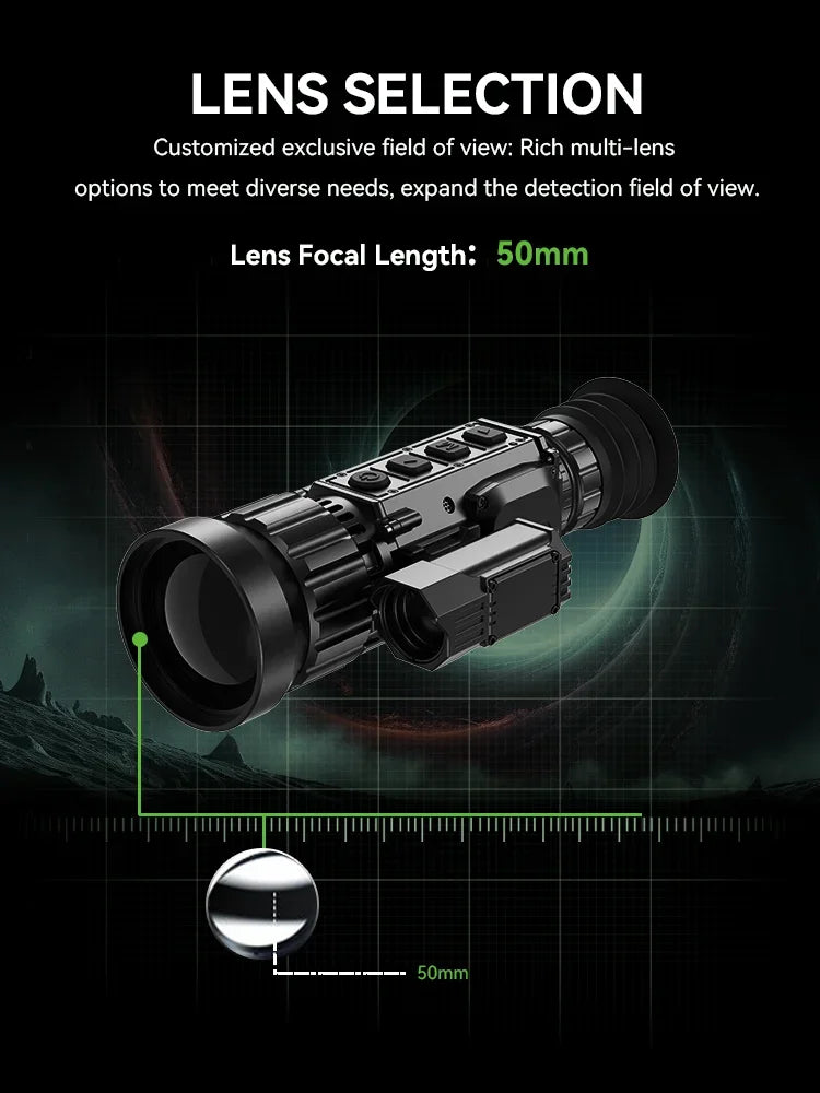 Night Thermal 640 x 512 TS Series Thermal Imaging Riflescope with Laser Rangefinder (50mm Lens, 50 Hz)