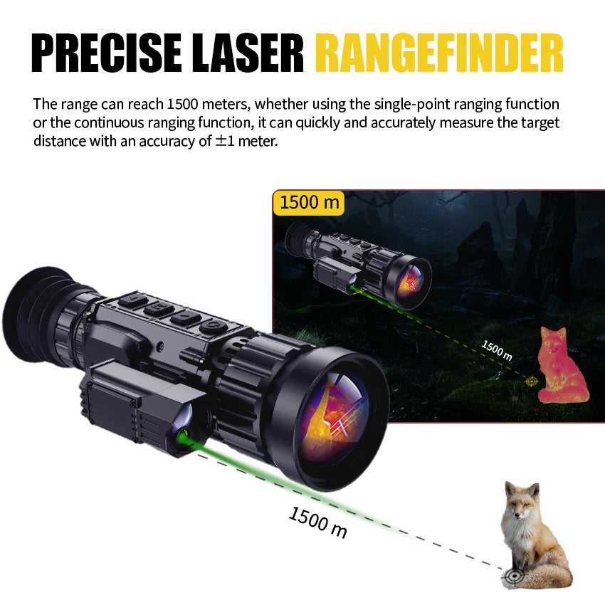 Night Thermal 640 x 512 TS Series Thermal Imaging Riflescope with Laser Rangefinder (50mm Lens, 50 Hz)