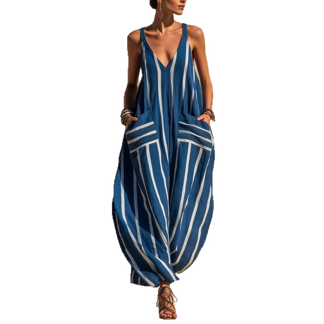 🌷🌷Relaxed Linen-Blend Jumpsuit