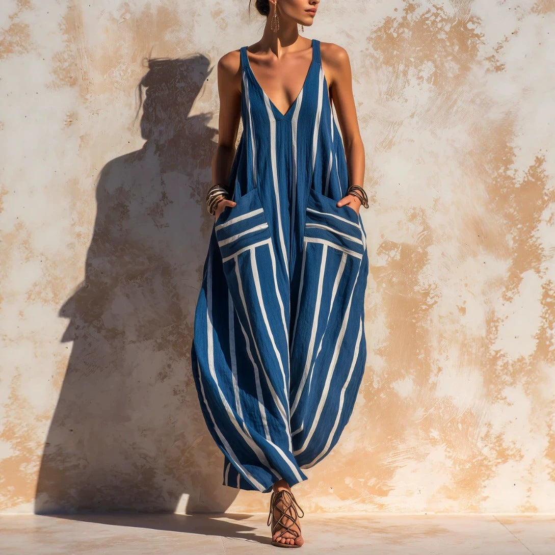 🌷🌷Relaxed Linen-Blend Jumpsuit